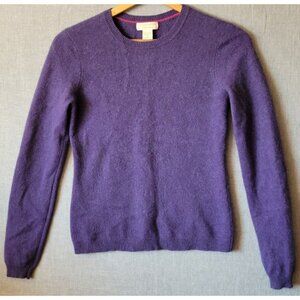 Purple Cashmere Sweater Women M Pullover Minimalist Cozy